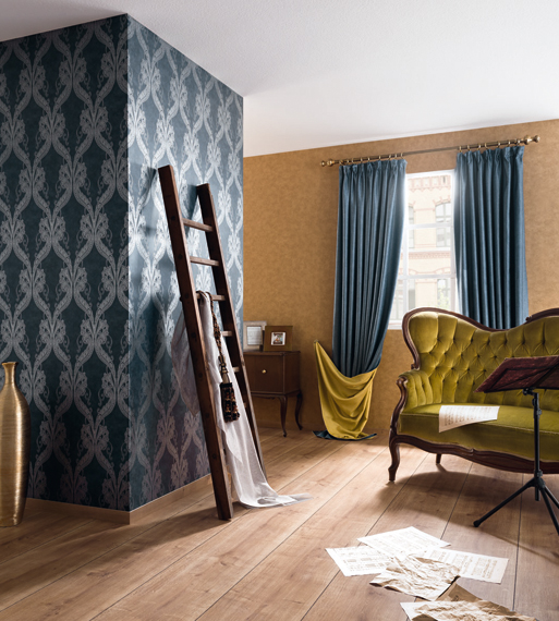 Fuggerhaus wallcoverings Barcarole and Tonica which are part of the collection Ensemble.