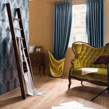 Fuggerhaus wallcoverings Barcarole and Tonica which are part of the collection Ensemble.