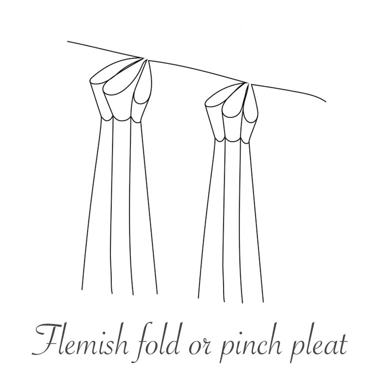 Flemish fold or pinch pleat